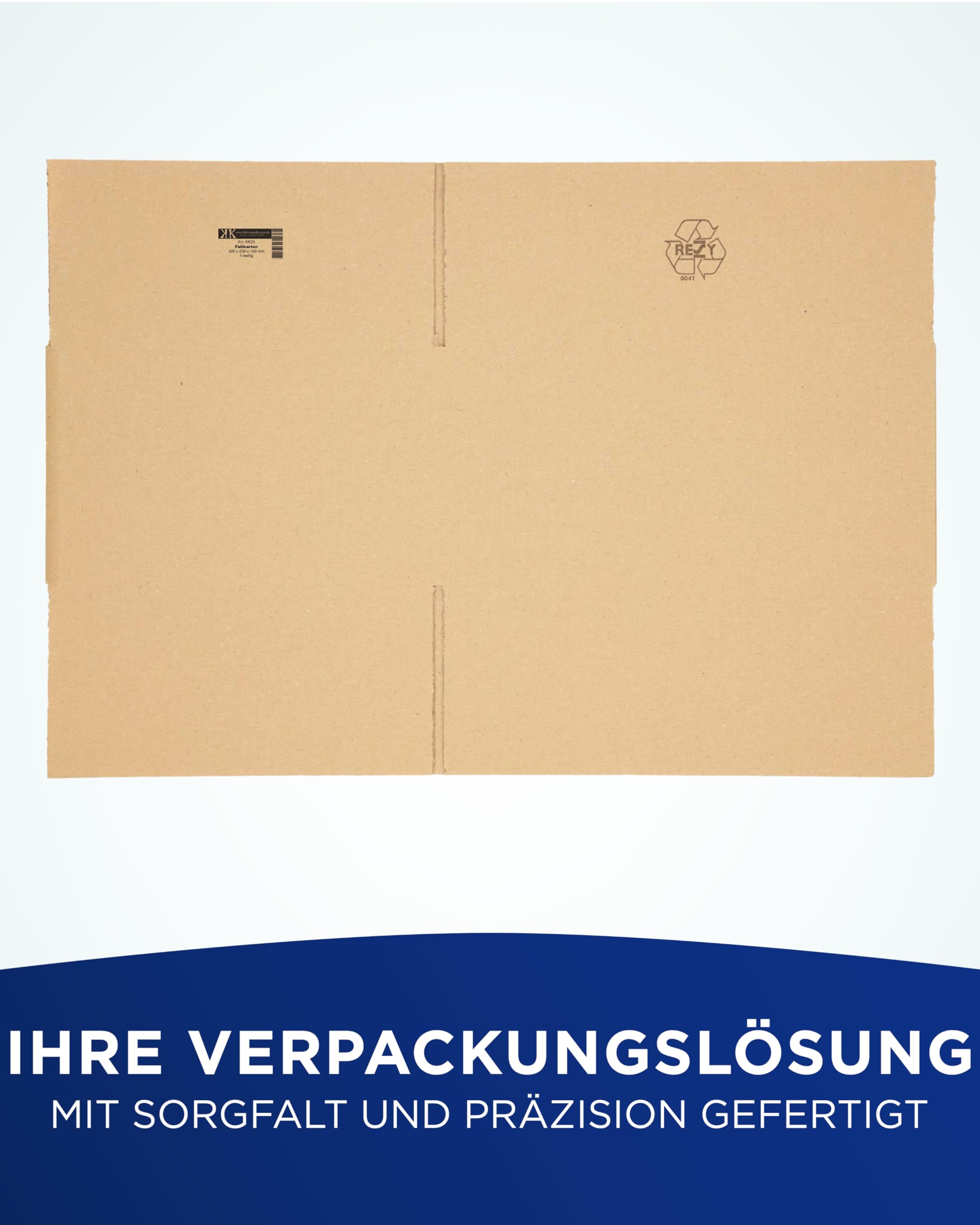 KK Verpackungen Versandkartons 320 x 250 x 160 mm Braun 1-wellig (Außenmaß 325 x 255 x 168 mm) | 100 Stück, Faltkartons Kartons geeignet für Versand als DHL Paket DPD Hermes GLS Paketklasse S (KK23)