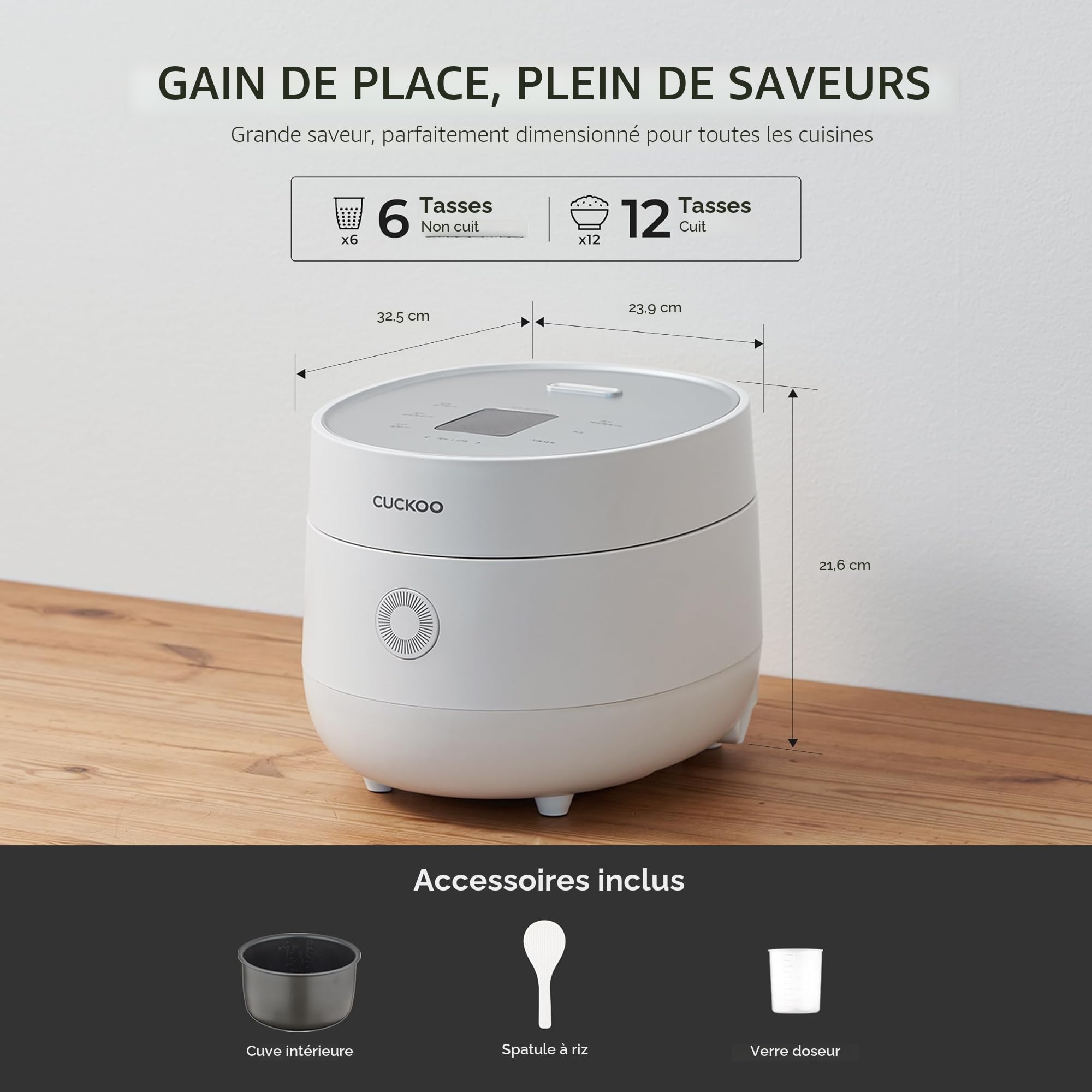 CUCKOO CR-0675F | Cuiseur à riz Micom de 6 tasses (non cuit) | 13 options de menu : quinoa, flocons d'avoine, riz brun et plus encore, écran tactile, pot intérieur anti-adhésif | Blanc