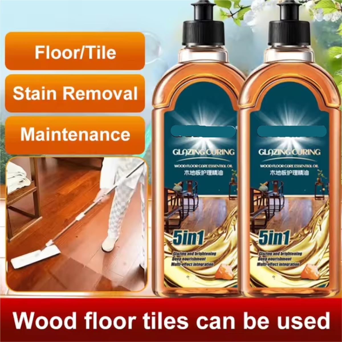 Aceite Esencial For El Cuidado De Pisos De Madera, Líquido De Mantenimiento For Encerado, Pulido Y Abrillantado, Limpiador Especial(3PCS-1500ml)