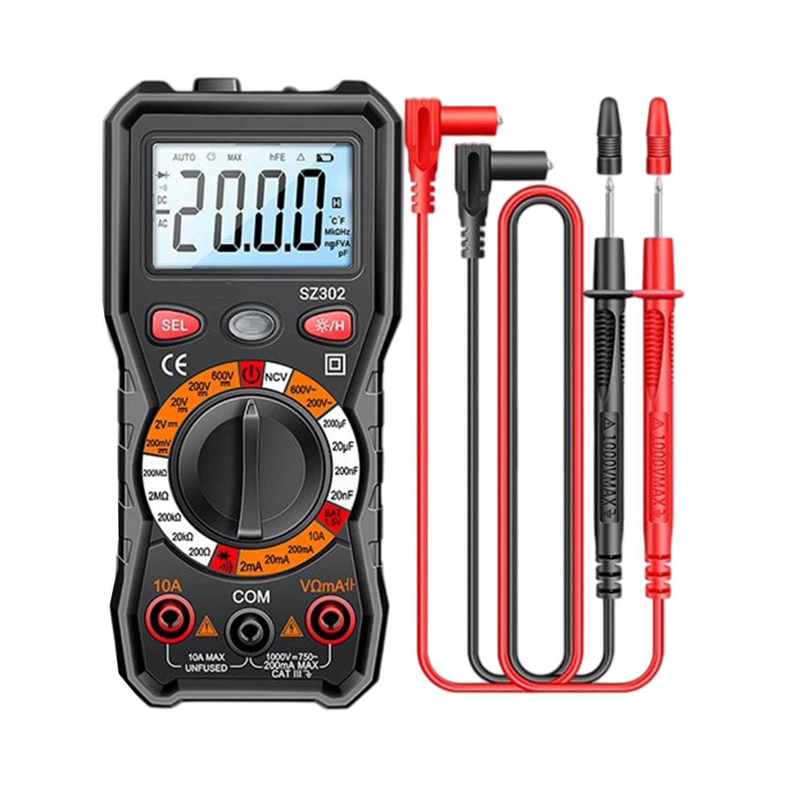 Digital Electrical Tester with Insulated Probes Digital Multimeter Designed for Safe Accurate Measurements Tool Multifunctional Electrical Tester