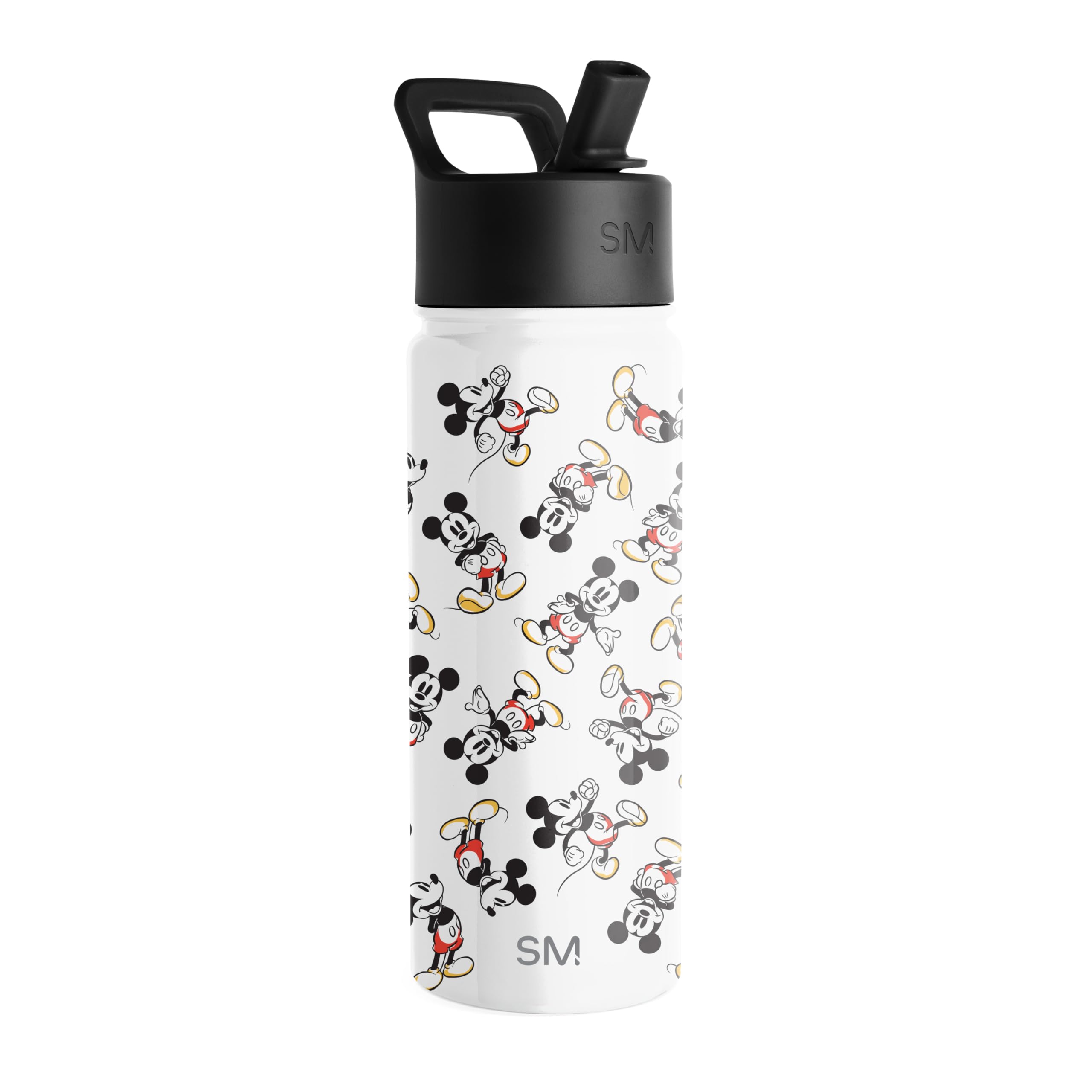 Simple Modern Kids Summit Water Bottle with Straw Lid | Disney Mickey Mouse 18oz Stainless Steel Cup Insulated Tumbler for Boys, School | Mickey Mouse Retro