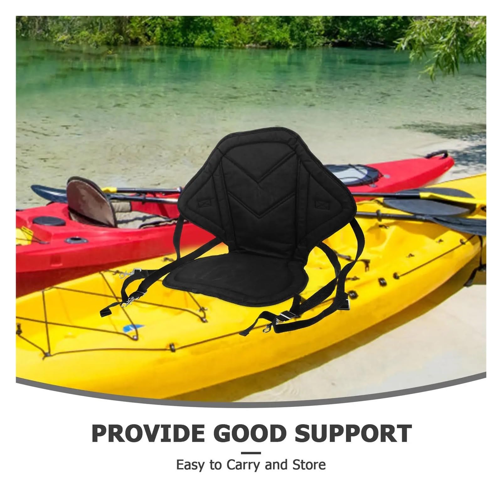 Bootssitz Kajak Sitzkissen Fischerboot Rückenlehne Gel Rudern Schwarz Oxford Tuch Kanu Unterstützung Pad