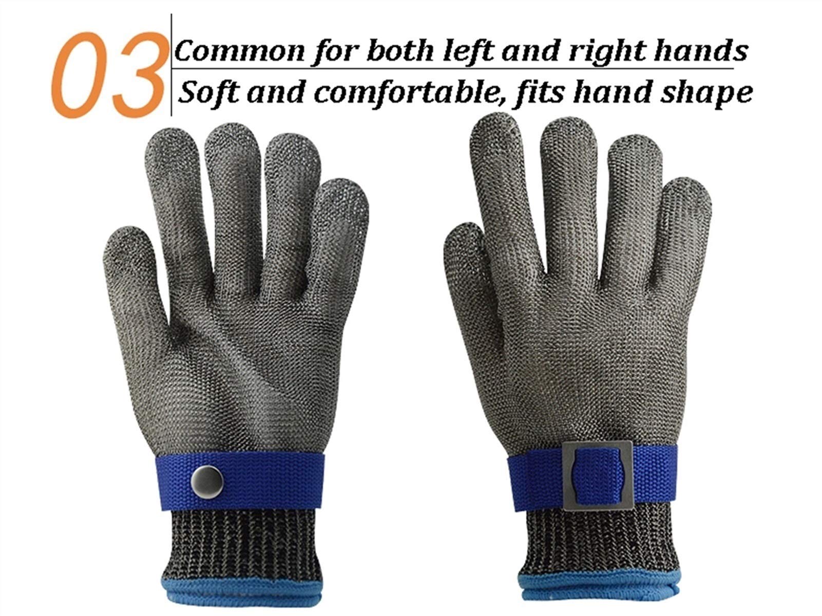Guantes Anticortes, Guantes Resistentes a Cortes, de Alambre de Acero 316, anticortes, para carpintería, mataderos, Pesca y protección de Manos.