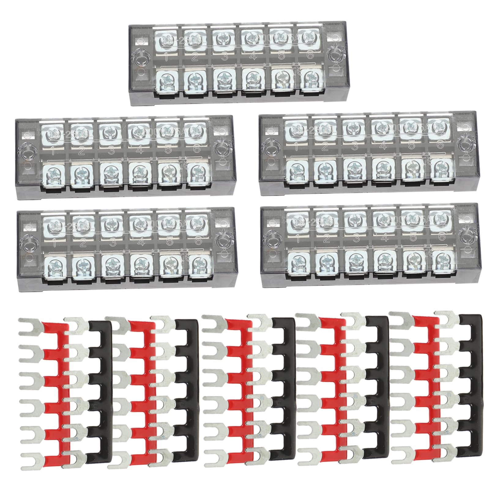 Cabilock 2 Sätze Terminalblock Schraubklemme Set mit Isoliertem Mehrfach Verbindungsstreifen Langlebig Installieren Geeignet für Elektrische Verdrahtung und Fahrzeuginstallation