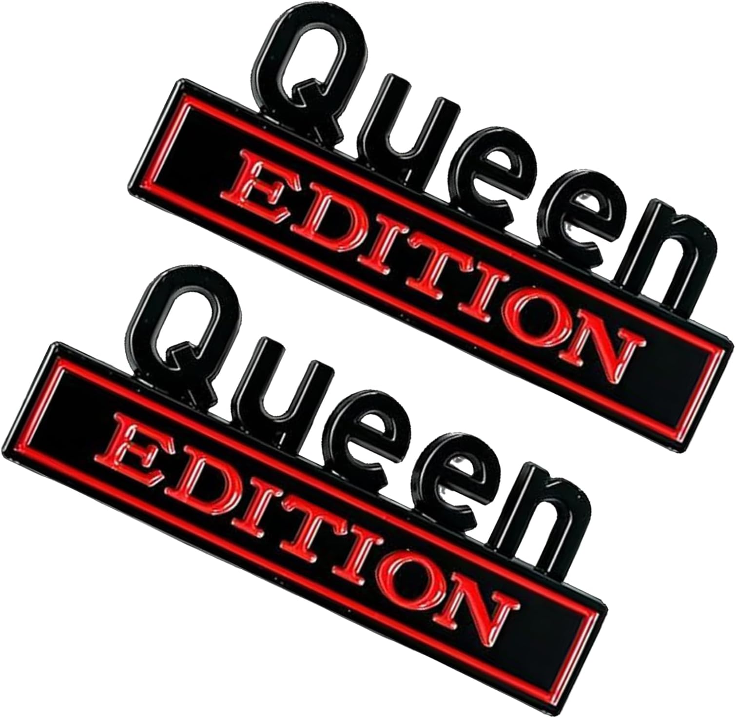 - Queen Edition 3D Emblem Sticker | 2 PC Queen Edition Decals | Funny Car Badge Decals Peel and Stick | Removable Metal Stickers Decorations for Truck & Motorcycle