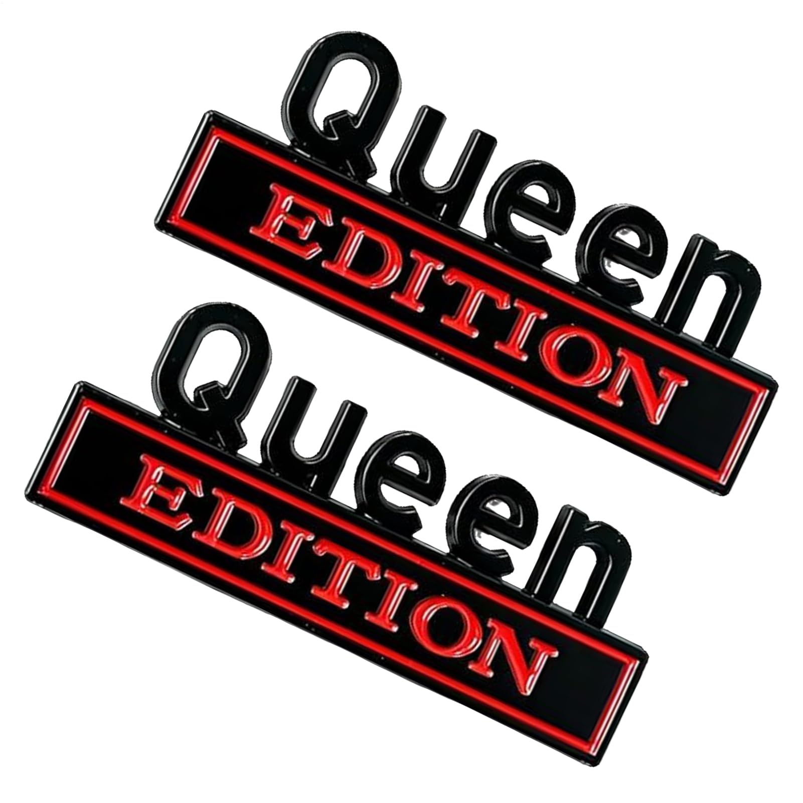 - Queen Edition 3D Emblem Sticker | 2 PC Queen Edition Decals | Funny Car Badge Decals Peel and Stick | Removable Metal Stickers Decorations for Truck & Motorcycle