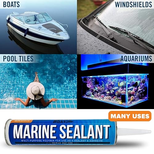 Miniatura 4 de Sellador y adhesivo marino, calafateo impermeable de grado marino, sellador de agua de alta temperatura para barco, automóvil, RV, sin silicona, 1
