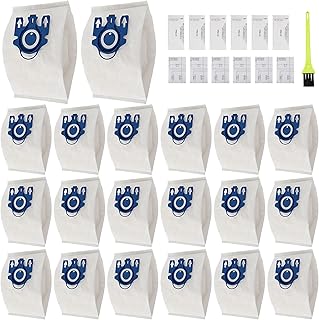 20 Pack 3D Airclean Vacuum Bags, Replacement for Miele AirClean 3D Efficiency Dust Bag,Miele Classic C1 Complete C1 C2 C3 S227 S240 S270 S400 S400i-S456i S2 S5 S8 Series Vacuum 6 sets AirClean Filters