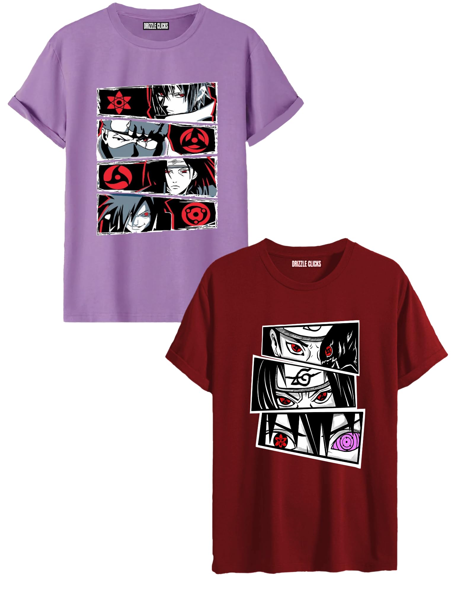 Drizzle CLICKS Anime T-Shirt Combo for Men | T-Shirt Combo Pack of 2 (XS,S,M,L,XL,2XL)-picture-11