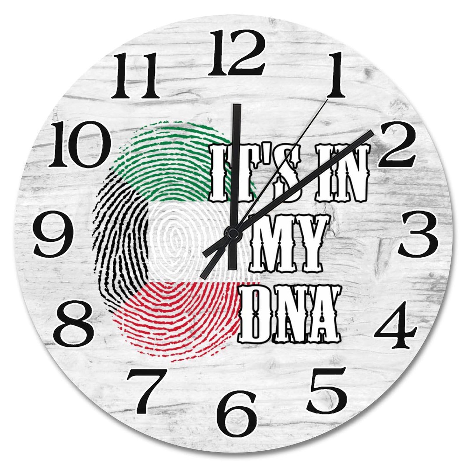 Horloge murale drapeau Koweït bois grand format pour chambre