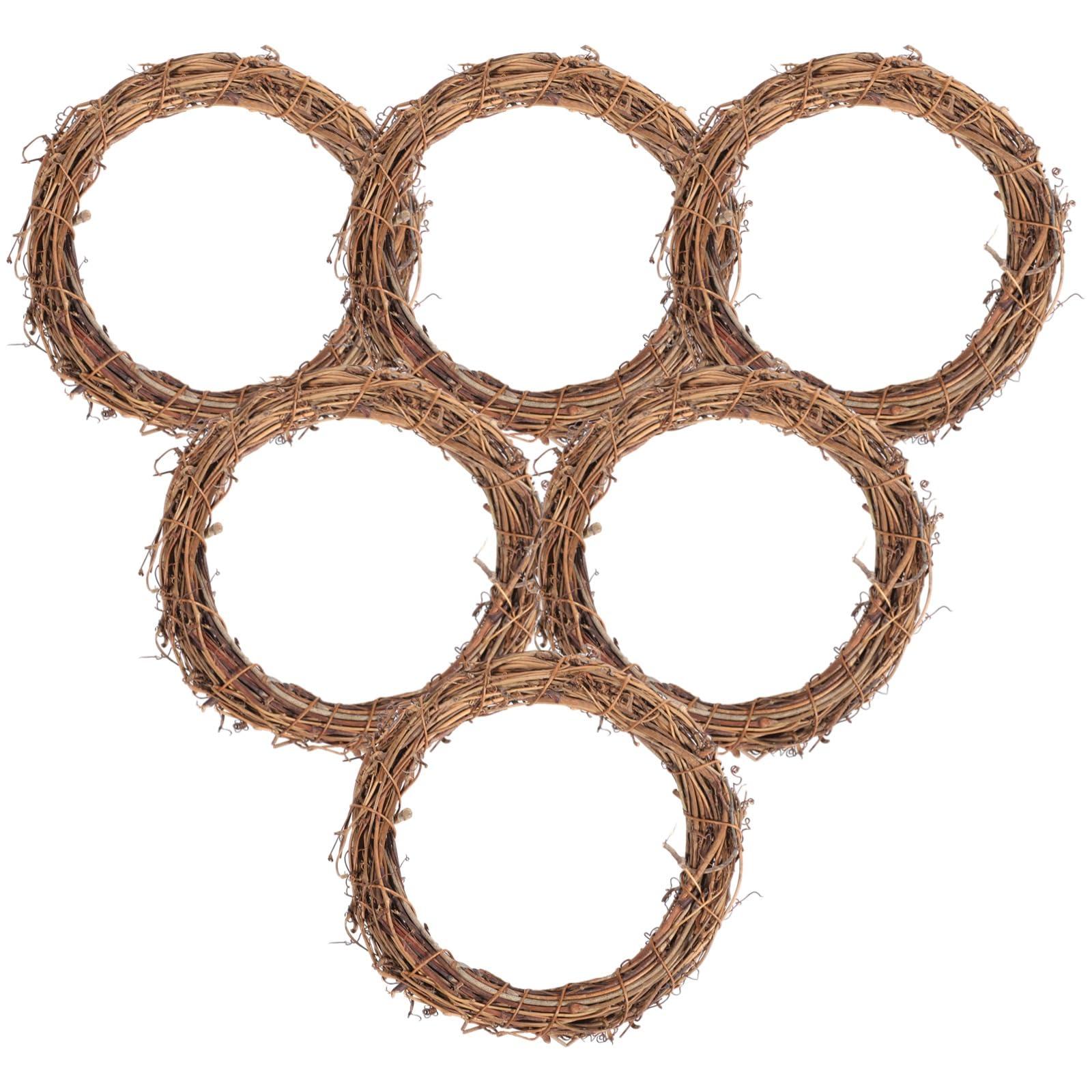 6 Pcs Grapevine Wreath 6 inch - DIY Crafts Natural Grapevine Twig Vines, Vines Garland Wreaths for Wedding House Holiday Door Vase Wall Decor