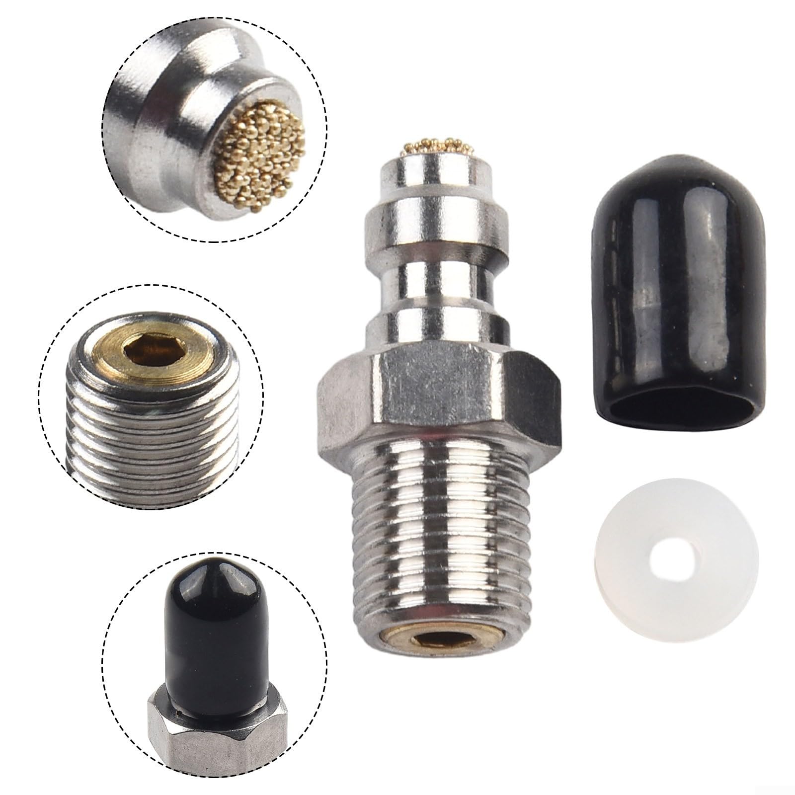 Clapet anti-retour à connexion rapide en PCP, connecteur mâle de 8 mm, en acier inoxydable, M10 x 1