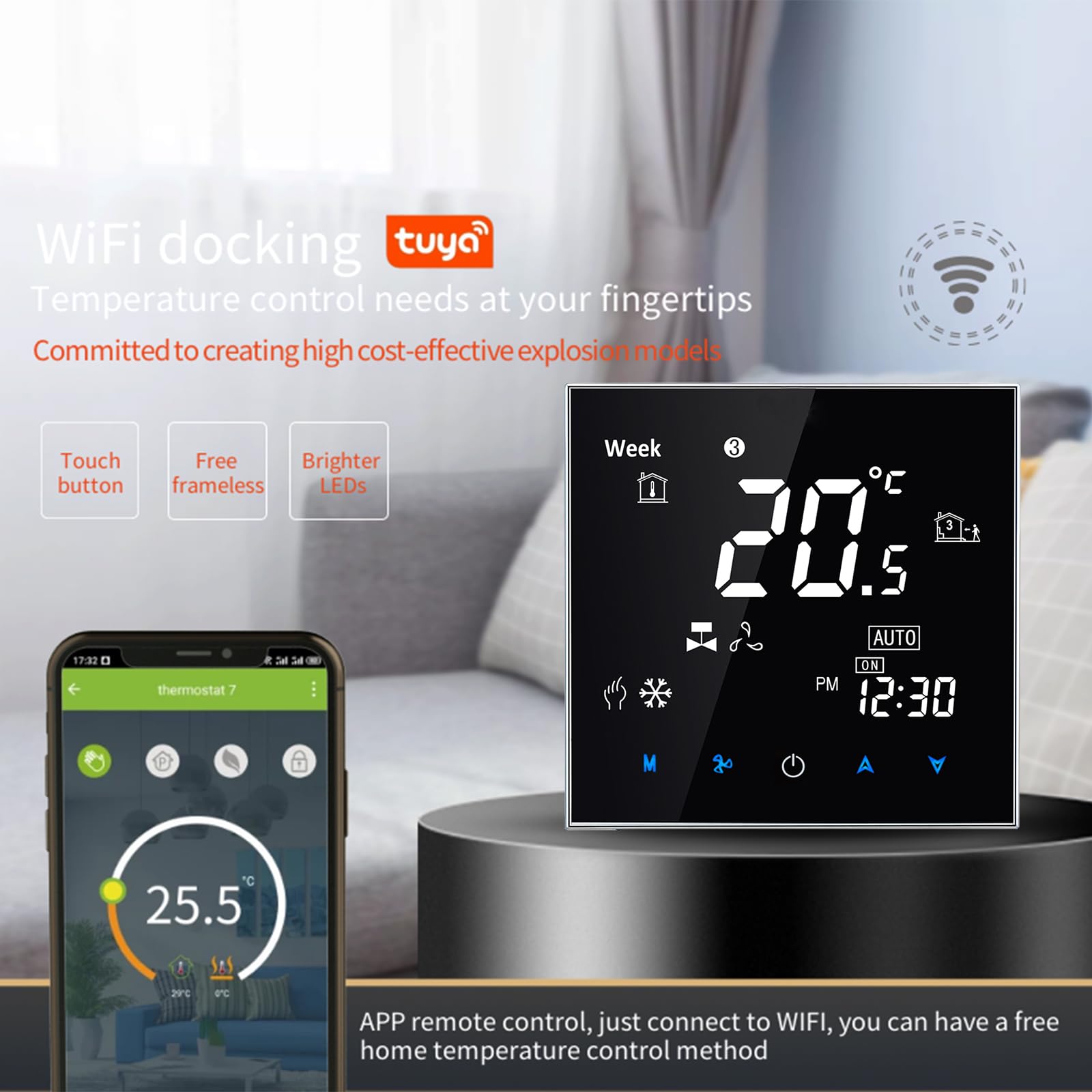 Termostato inteligente WiFi controlador de temperatura con 4 tubos, aplicación Smart Life, funciona con Alexa Google Home, 95 ~ 240 V CA