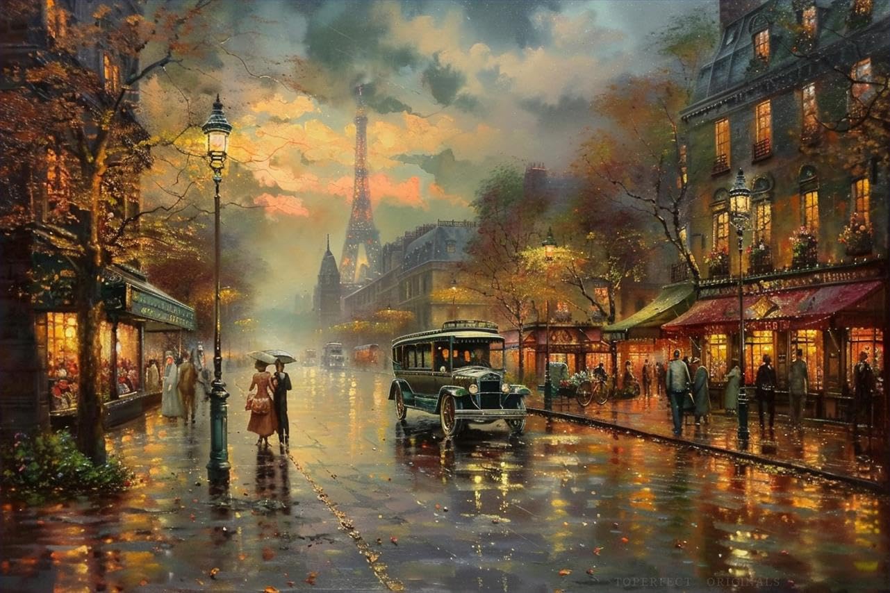 Amazon.co.jp: 19世紀のノスタルジックなパリの街並みのアートワーク