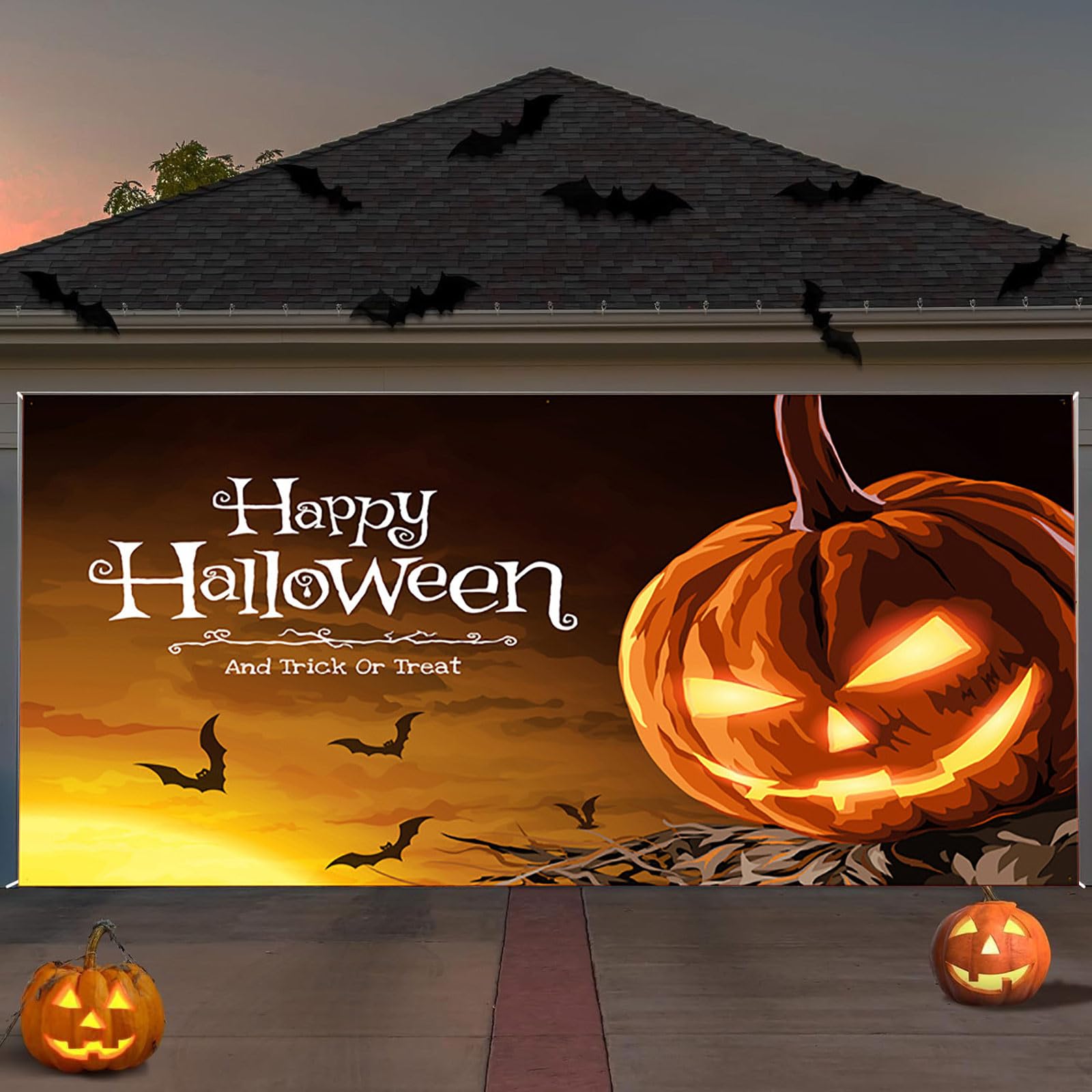 XXL Halloween-Banner Für Garten & Garage – 2,1x4,8 M, Mit Hexen-Motiv, Polyester