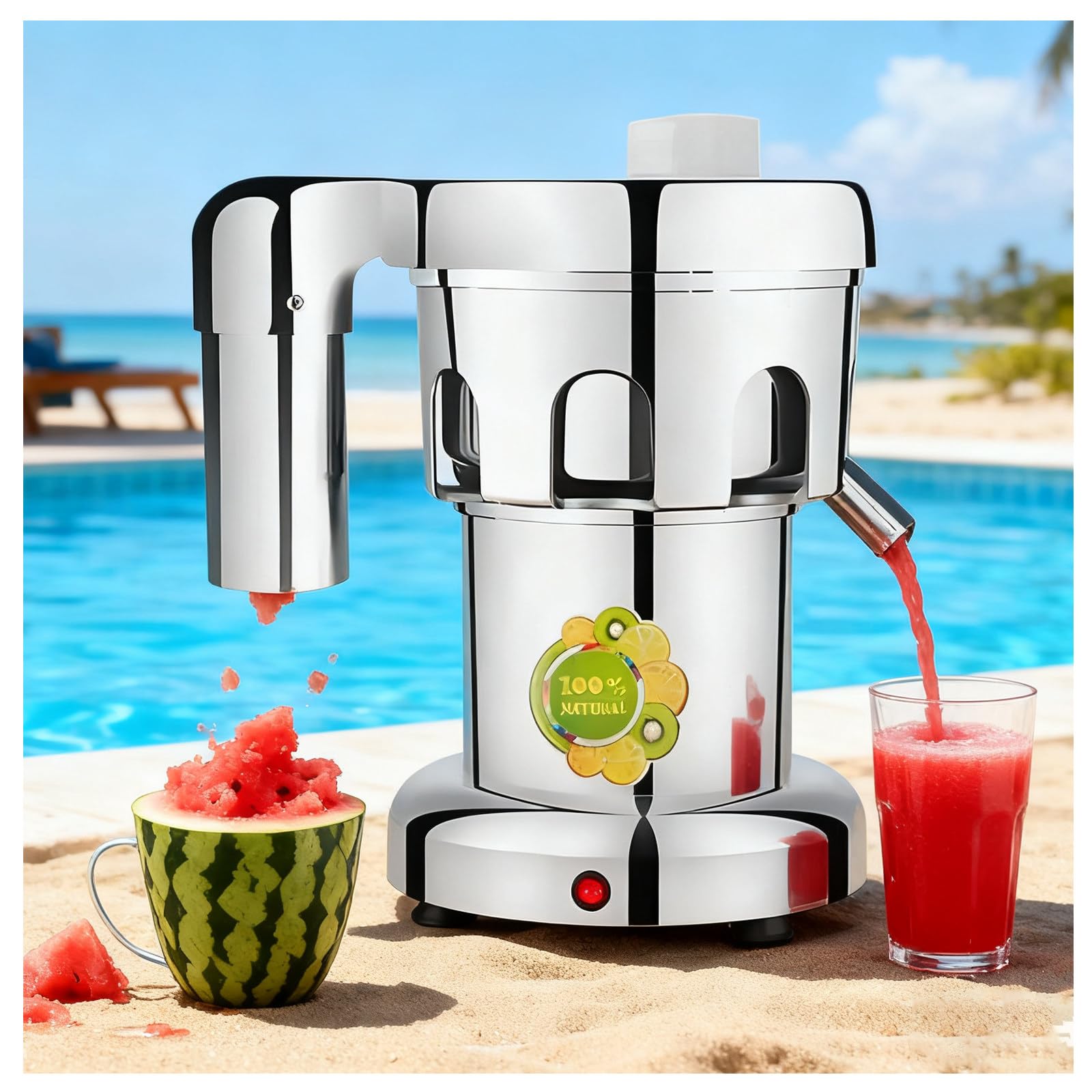 Extracteur De Jus Professionnel, Presse-Agrumes Électrique, Grande Goulotte D'alimentation, Centrifugeuse Robuste En Acier Inoxydable Pour Jus De Fruits, Restaurants Et Hôtels A3000(370W)
