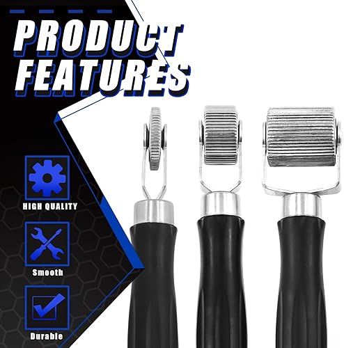 Miniatura 3 de Glarks 3 rodillos de amortiguación de sonido para automóvil, 0.236 in, 0.787 in, 1.575 in, herramienta de instalación de metal, rueda de aplicación,