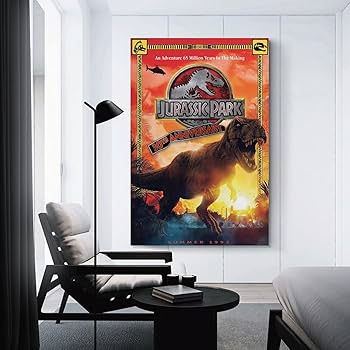 ジュラシックパーク　アートプリントポスター Amazon.co.jp: ジュラシック・パーク アートパネル キャンバス