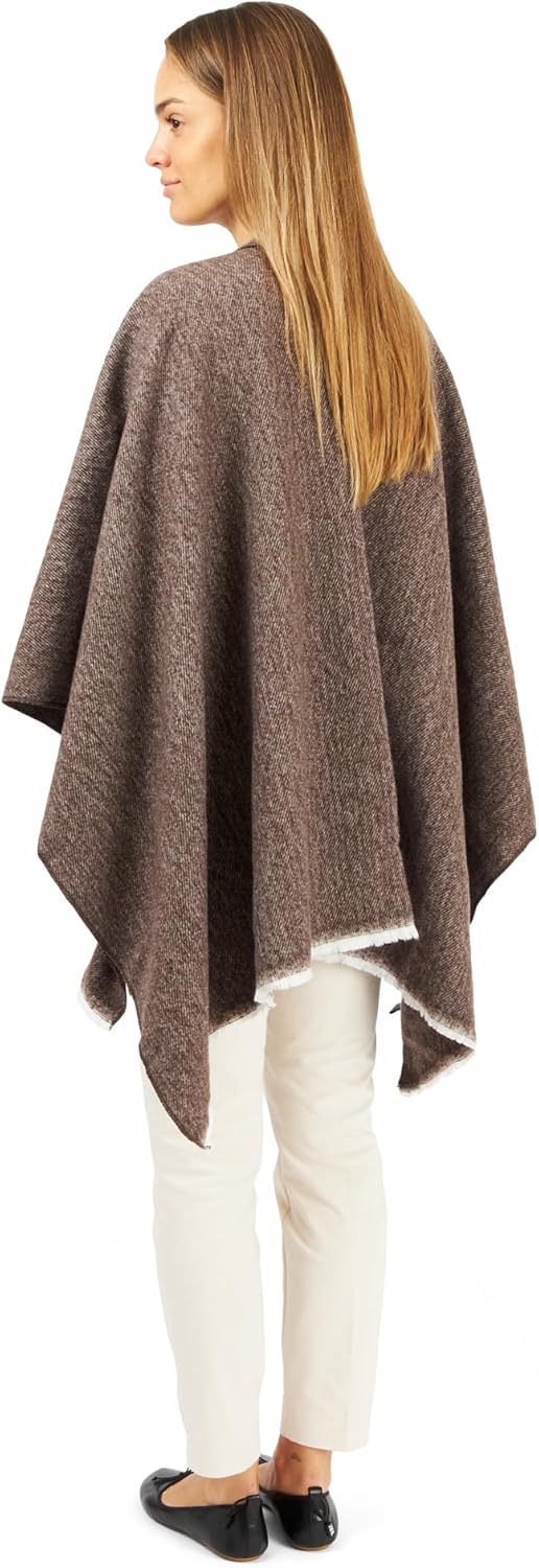 Women's Shawl Wrap Poncho Ruana Cape Cardigan Sweater Open Front for Fall Winter Spring - Image 5