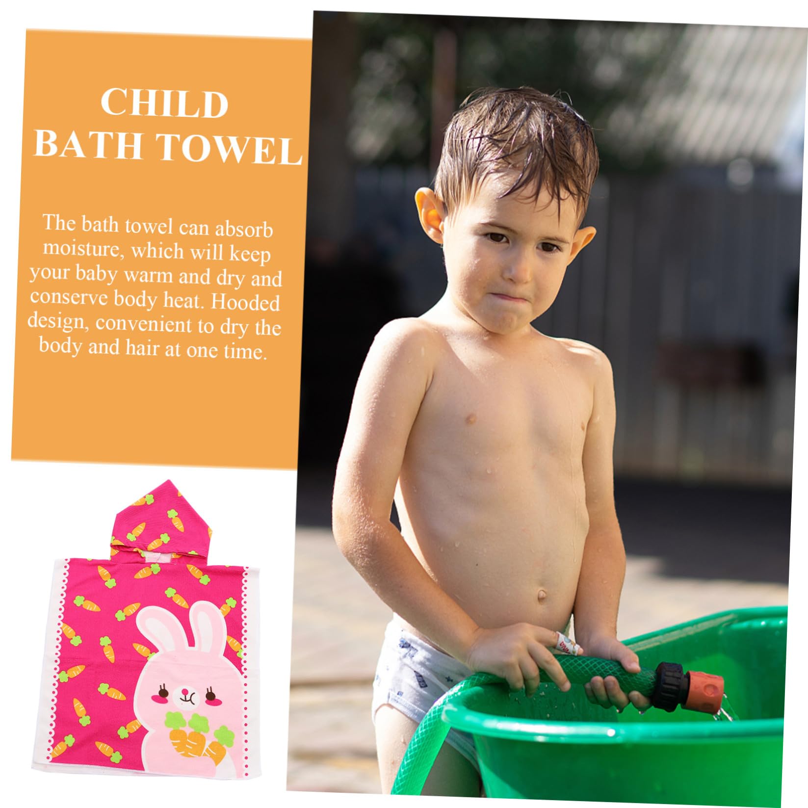 ABOOFAN 2 Stück Kinder Bademantel Umhang Handtuch Kinder Bademantel Kleinkind Handtücher Strandtücher Für Strandtuch Kapuzen Waschlappen