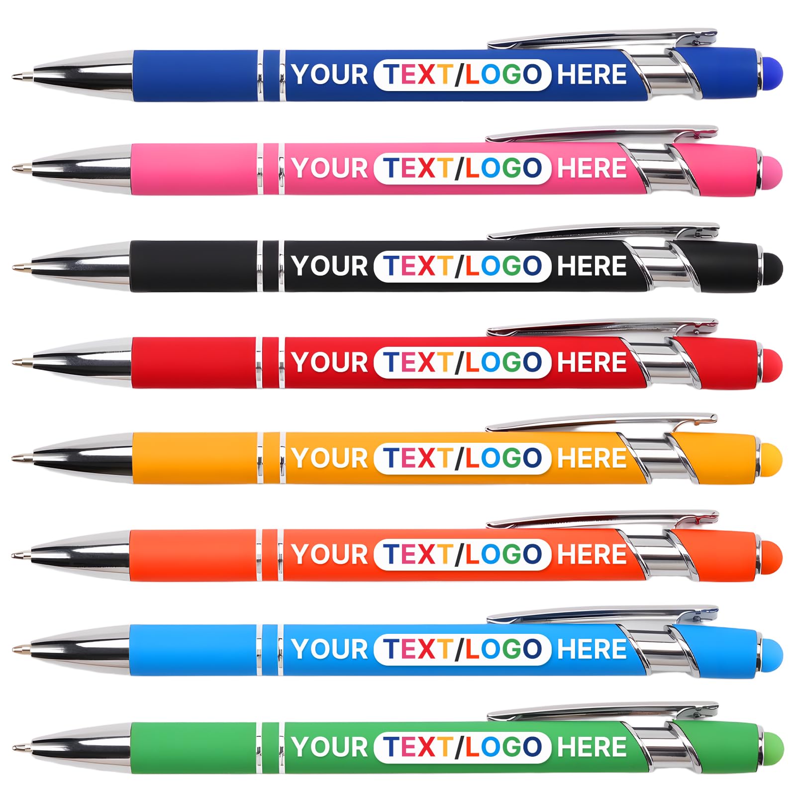 GifXify Custom Pens Personalized Bulk, Engraved Pens with Logo or Message, Black Ink Stylus Tip, Promotional Customizable Ballpoint Pen for Parties, Corporate, Marketing