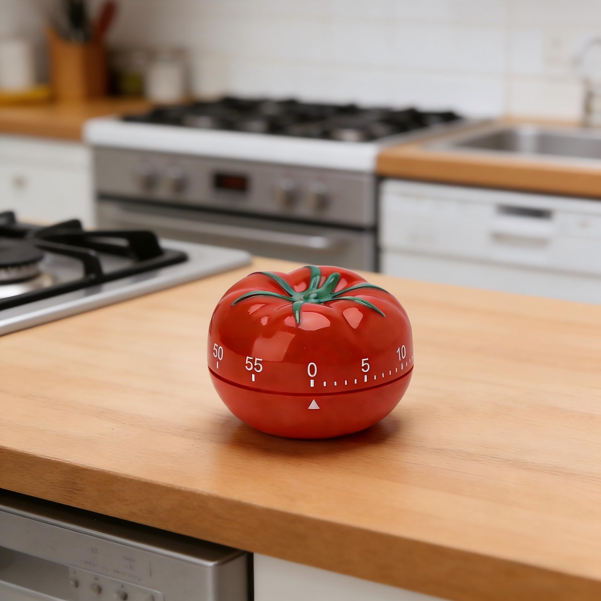 Niedlicher Küchentimer in Tomatenform, mechanischer Aufzieh-Timer, 60 Minuten, 360 Grad drehbarer Timer, Küche Kochen Timer