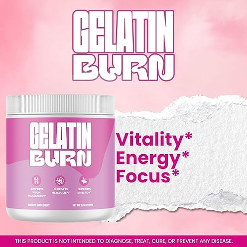 Vista 3 de Polvo de gelatina para quemaduras, suplemento oficial de GelatinBurn Premium Fórmula avanzada, polvo de fórmula totalmente natural para la salud
