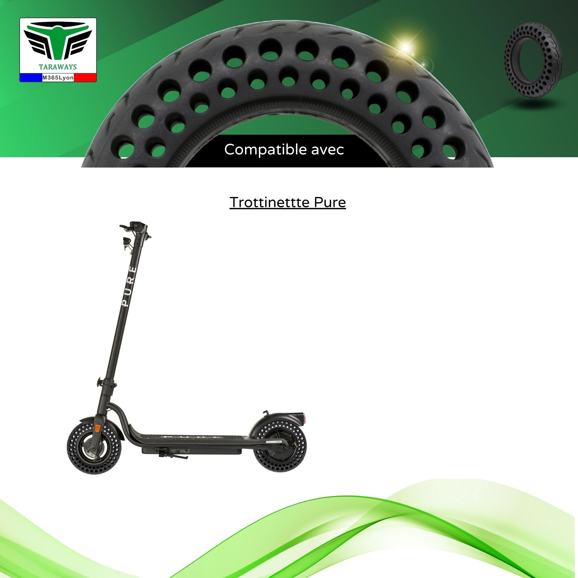 Pneu Plein Pour Trottinette PURE 10x2.125 (STL1-(2pcs))