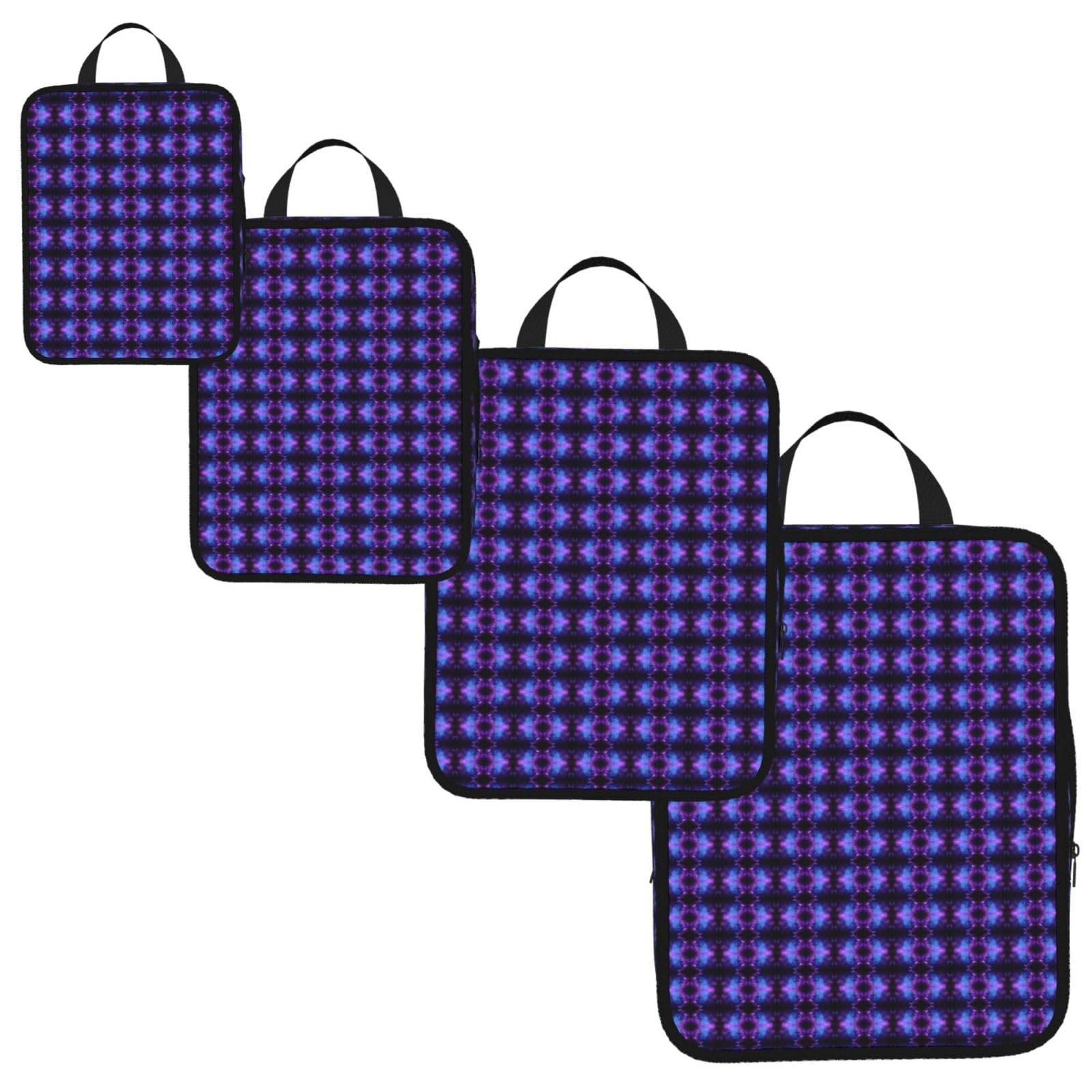 Universe Galaxy Star Space Print 4 Set Compression Packing Cubes for Suitcases,Expandable Storage Bags Organizers