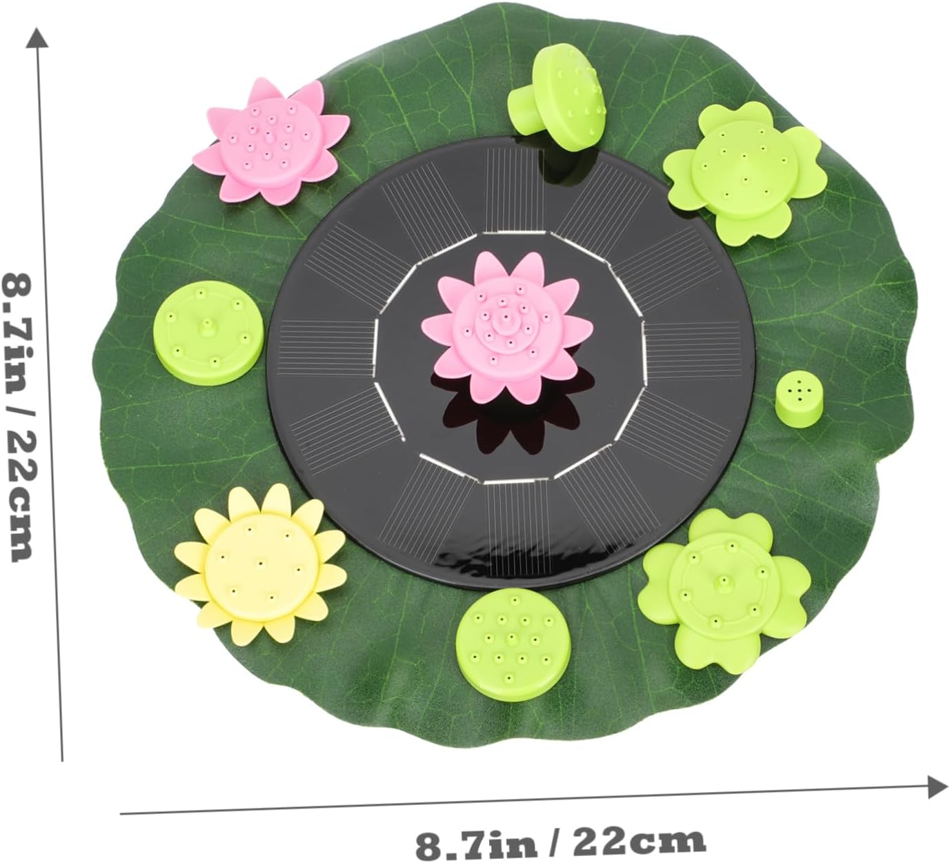 BESTonZON Lotus-Leaf Petal Solar Fountain for Garden Bird Bath Summer Decorative Water Feature Solar Power Lightweight and Easy to Install