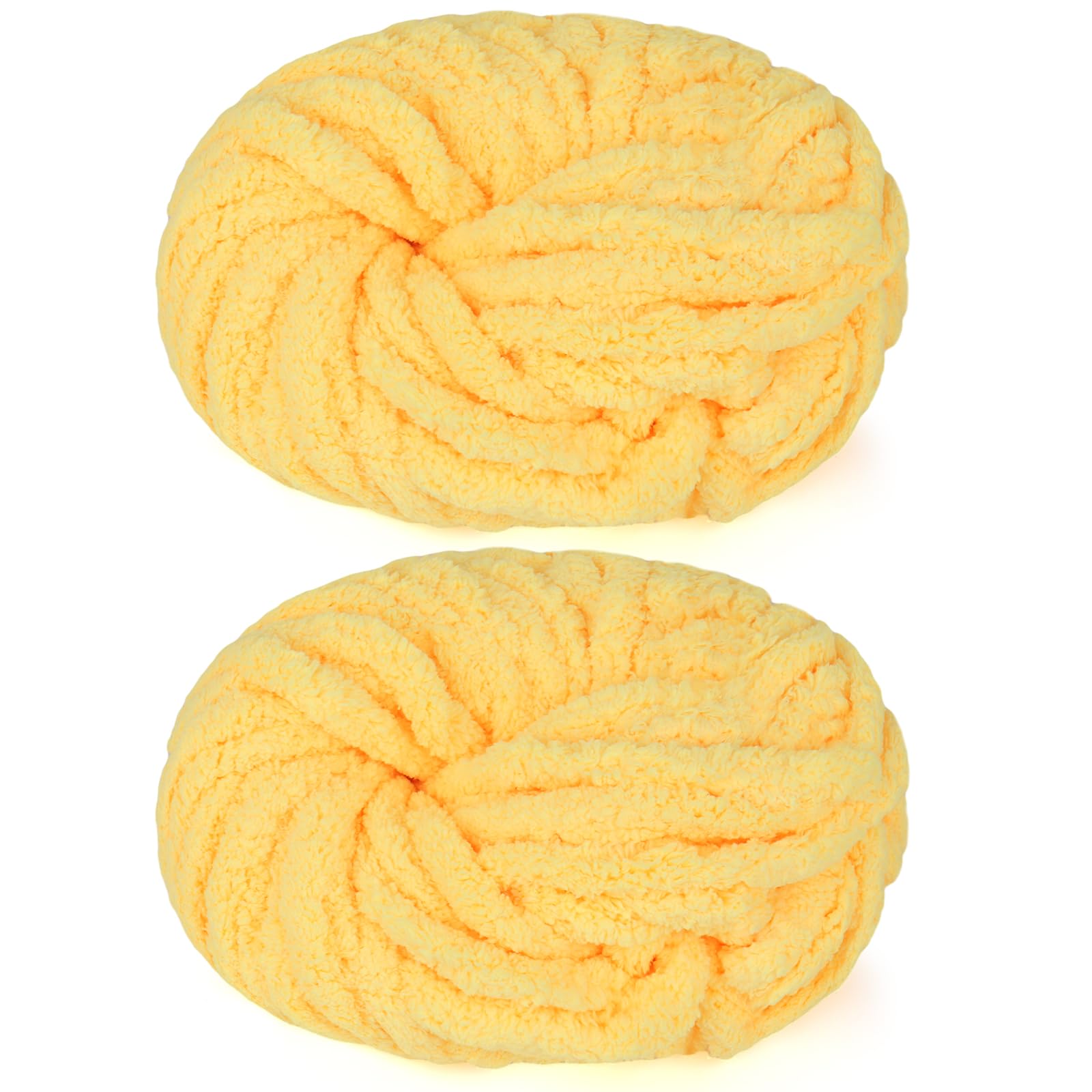 Reessy Chunky Yarn for Hand Knitting, 2×250g Super Chunky Wool Yarn-Yellow
