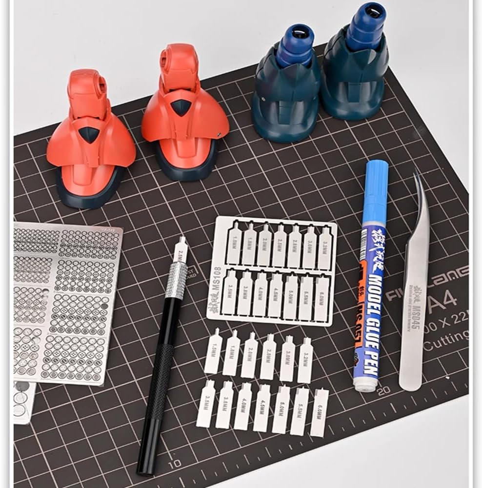 MSWZ MS-108 Flat Bottomed Circular Hole Maker 14 in 1 Model Digging Tools for Military Model Building Tools Hobby DIY Accessories
