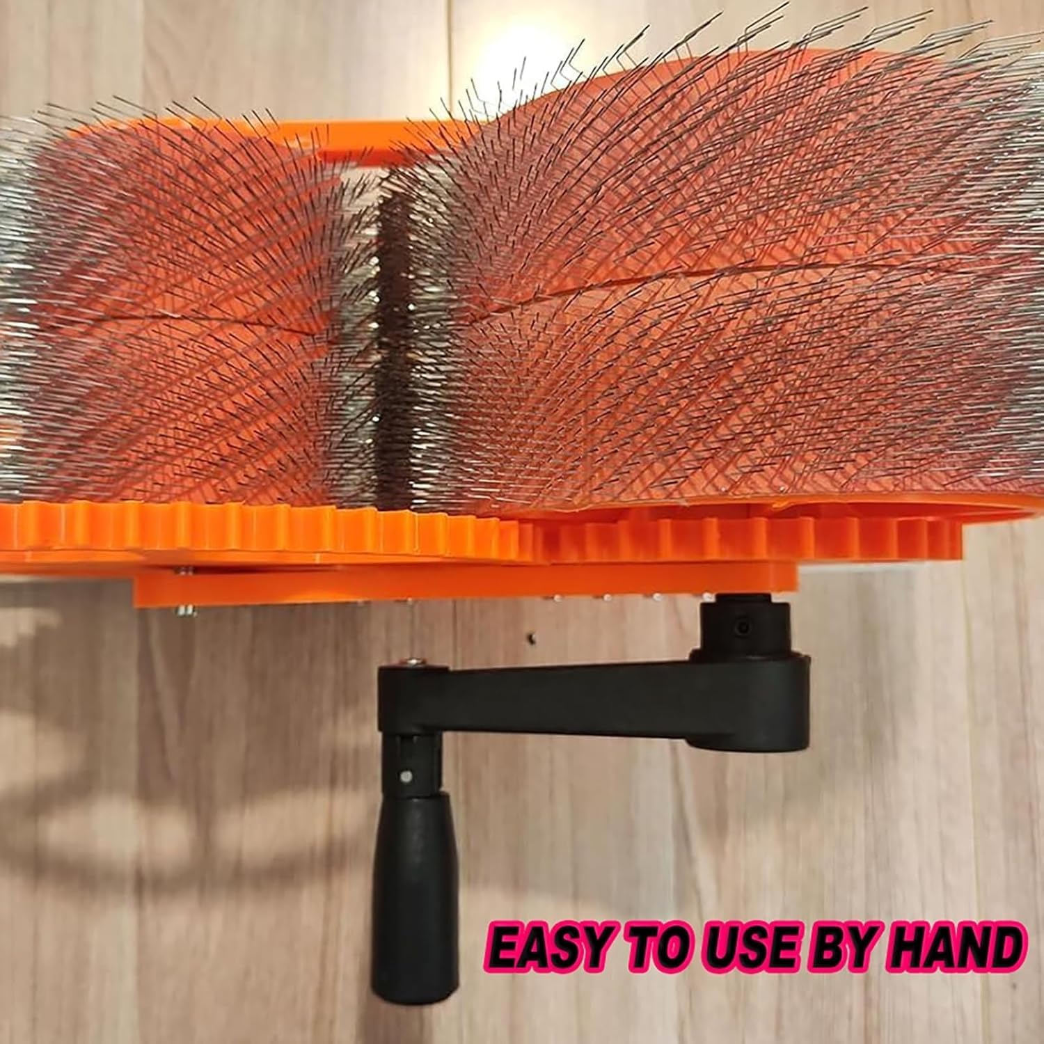 Manual Wool Carding Machine – Hand-Cranked Fiber Blender for Spinning, Felting & Pet Hair Removal, Portable Wool Comb with 2 Rollers, DIY Color Blending Tool