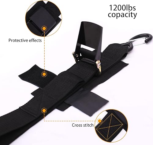 Miniatura 2 de Correas de amarre para popa con ganchos de cierre y accesorios de bucle suave, correas de seguridad ajustables con hebilla de liberación rápida para