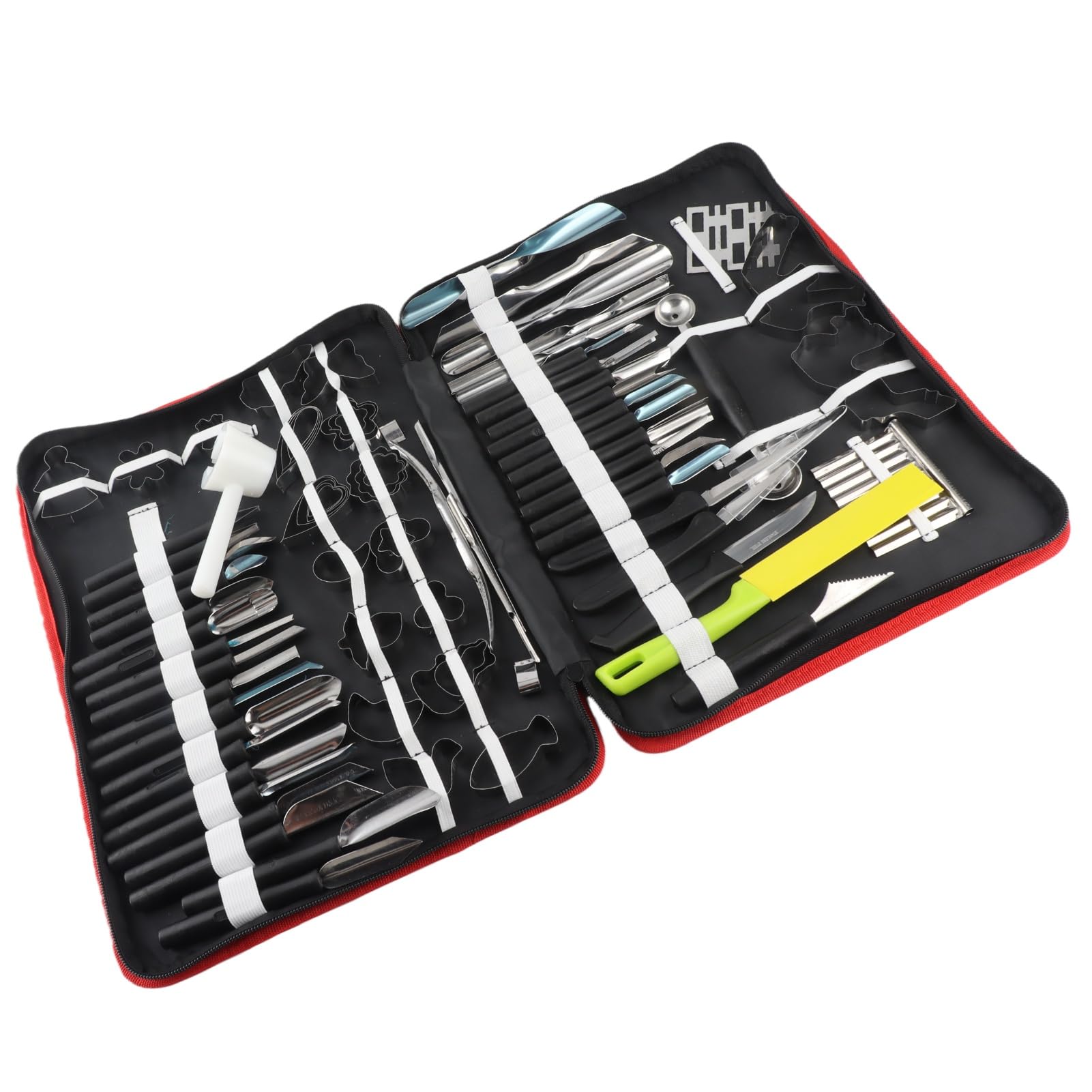Juego de herramientas de tallado culinario, 80PCS / Set Juego de herramientas de pelado de tallado culinario portátil Guarnición de corte Juego de herramientas de tallado en rodajas para alimentos de