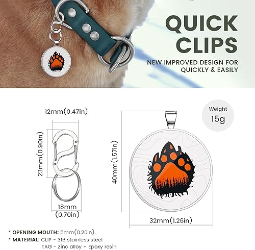 Miniatura 5 de Etiquetas de identificación de perro QR Clip para mascotas Etiqueta de collar personalizada Etiquetas de identificación inteligente para mascotas