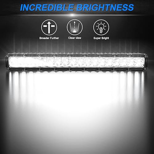 Miniatura 4 de AutoFeel 2 luces LED para cápsulas de 5 pulgadas, 6000 lm, barra de luz LED, barra de luz LED de una sola fila, haz combinado de inundación, luces