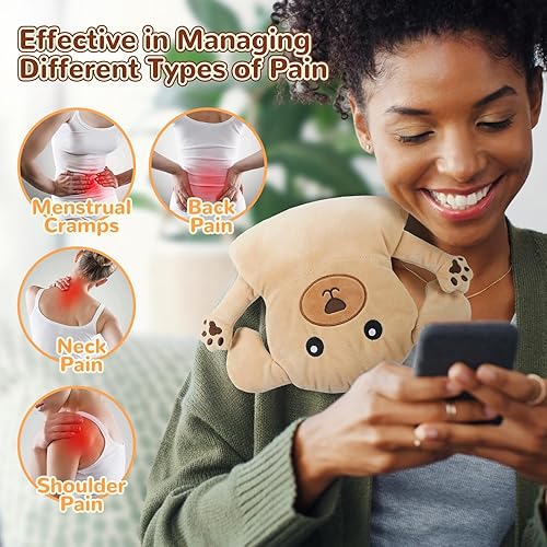 Vista 43 de Almohadilla térmica para microondas para aliviar el dolor, almohadillas térmicas para microondas de 17 x 9 pulgadas para calambres, dolor