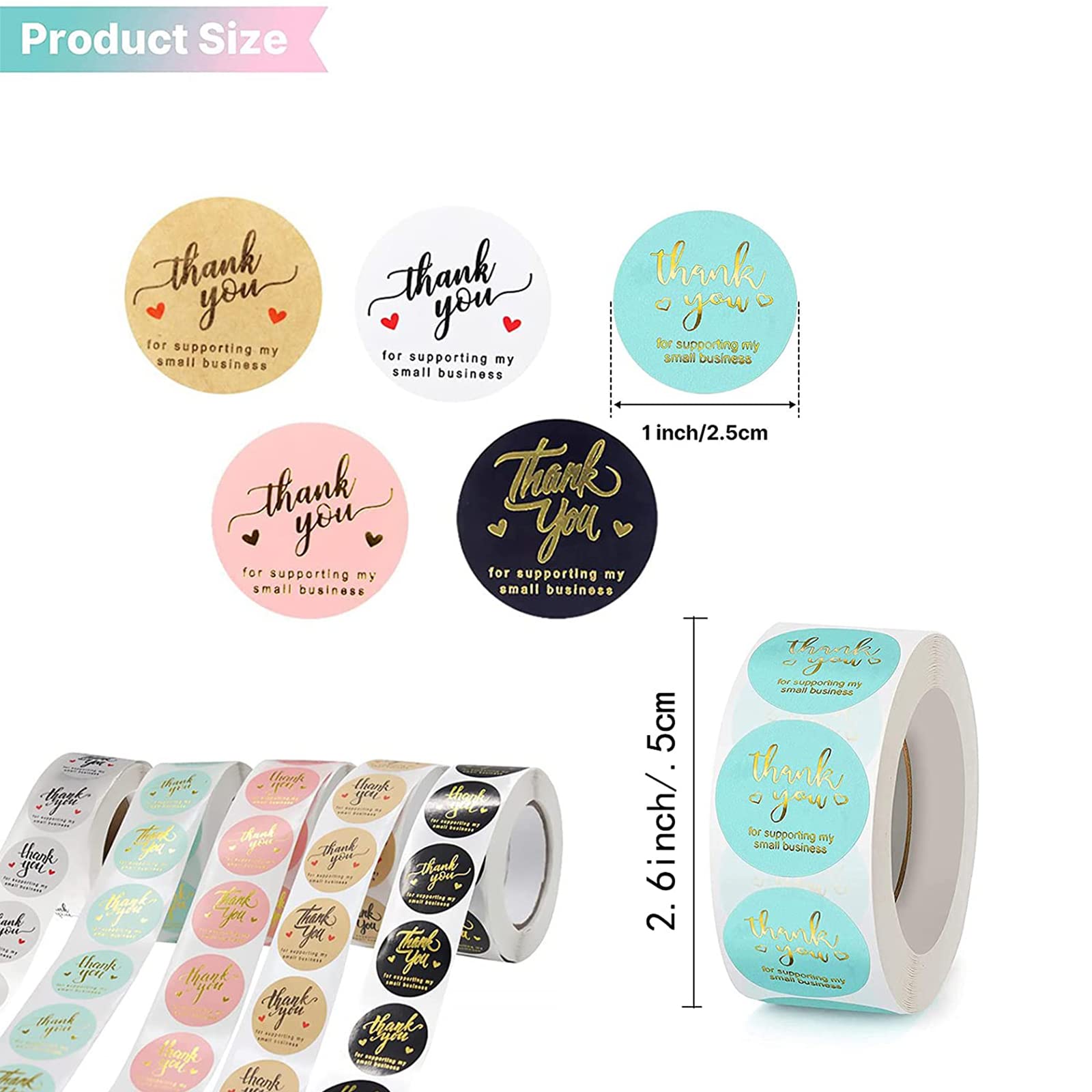 1000 Pezzi GRAZIE PER IL TUO ORDINE Adesivi Sigillanti Etichette - Foto 10