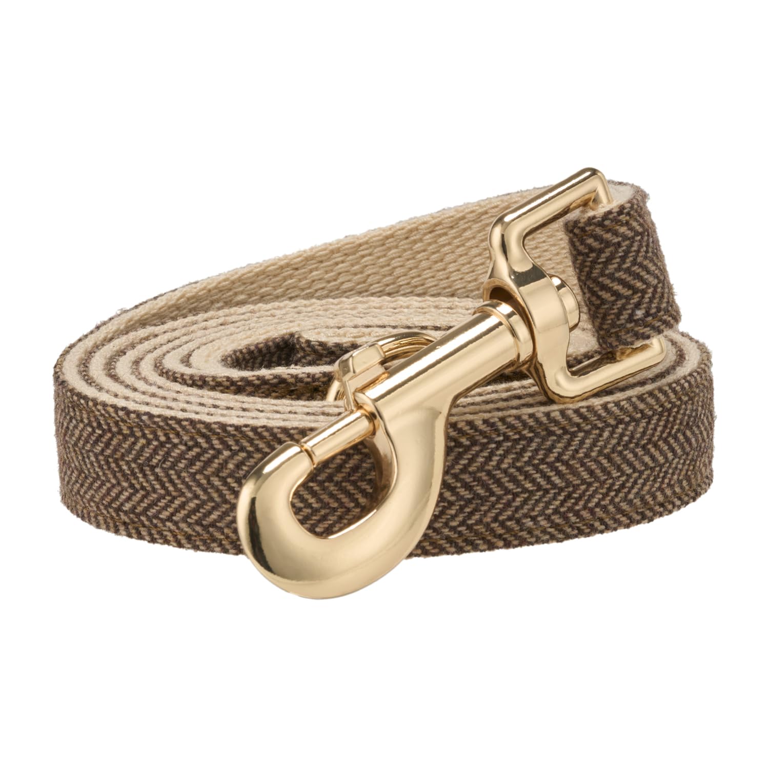 Petiry Herringbone Tweed Dog Lead Durable Country Inspired Pet Leash for Stylish Walking Training,Coffee,S — image 1