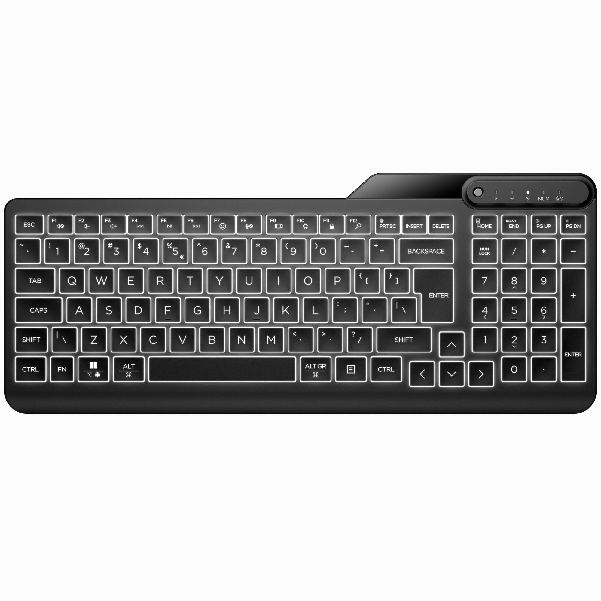 HP HP Wired Keyboard with 400 Backlight Warm White LED Illuminated Keys with 3 Brightness Levels, Slim and Portable Design, 12 Prog