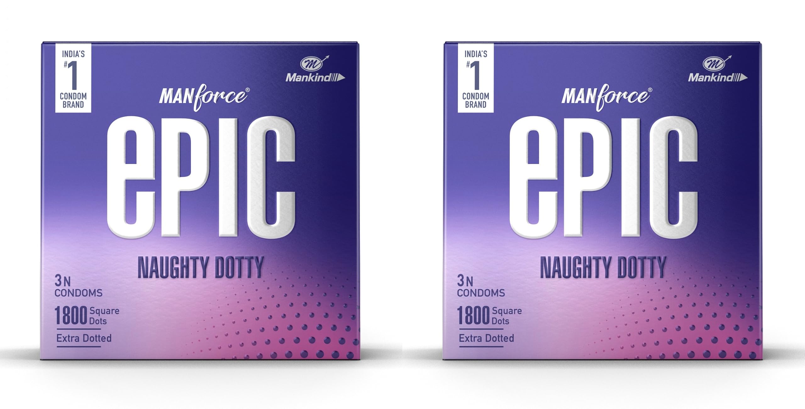 Manforce Epic Naughty Dotty Premium Condoms | 3 Sheets | Extra Dotted with 1800 Square Dots | Latex, Lubricated, Vegan, Cruelty-Free Each, Pack of 2-image-44