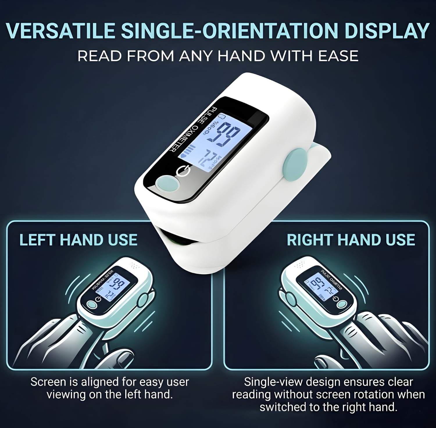 MCP M170 Fingertip advanced OLED Type fingertip Pulse Oximeter measures Oxygen Saturation, Pulse Rate (SpO2), Perfusion Index & Respiratory Rate with Battery (Black) 3