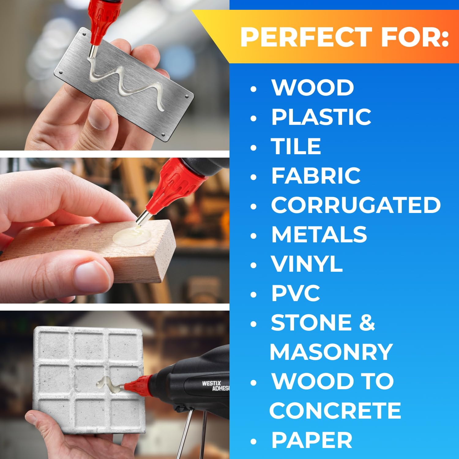 IDL Packaging Bastoncini di colla a caldo per pistole per colla, trasparenti (confezione da 50), per tutte le superfici, per legno, metallo, plastica, vetro, piastrelle, cartone, muratura, 1,5 x 25,4