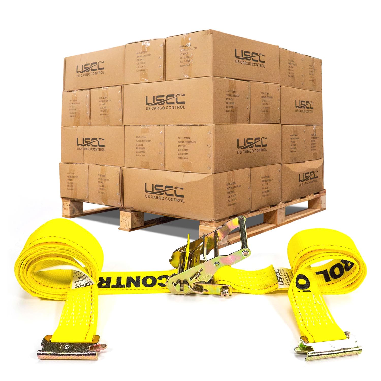 Photo 1 of ****TRUCK PICKUP**VARIOUS SIZES**US Cargo Control E Track Straps 2" x 12' (bulk-Pack), Break Strength, Yellow Heavy Duty E Track Ratchet Straps with 4' Fixed End and Spring E-Fittings, Logistic Tiedowns for Box Trucks, Vans