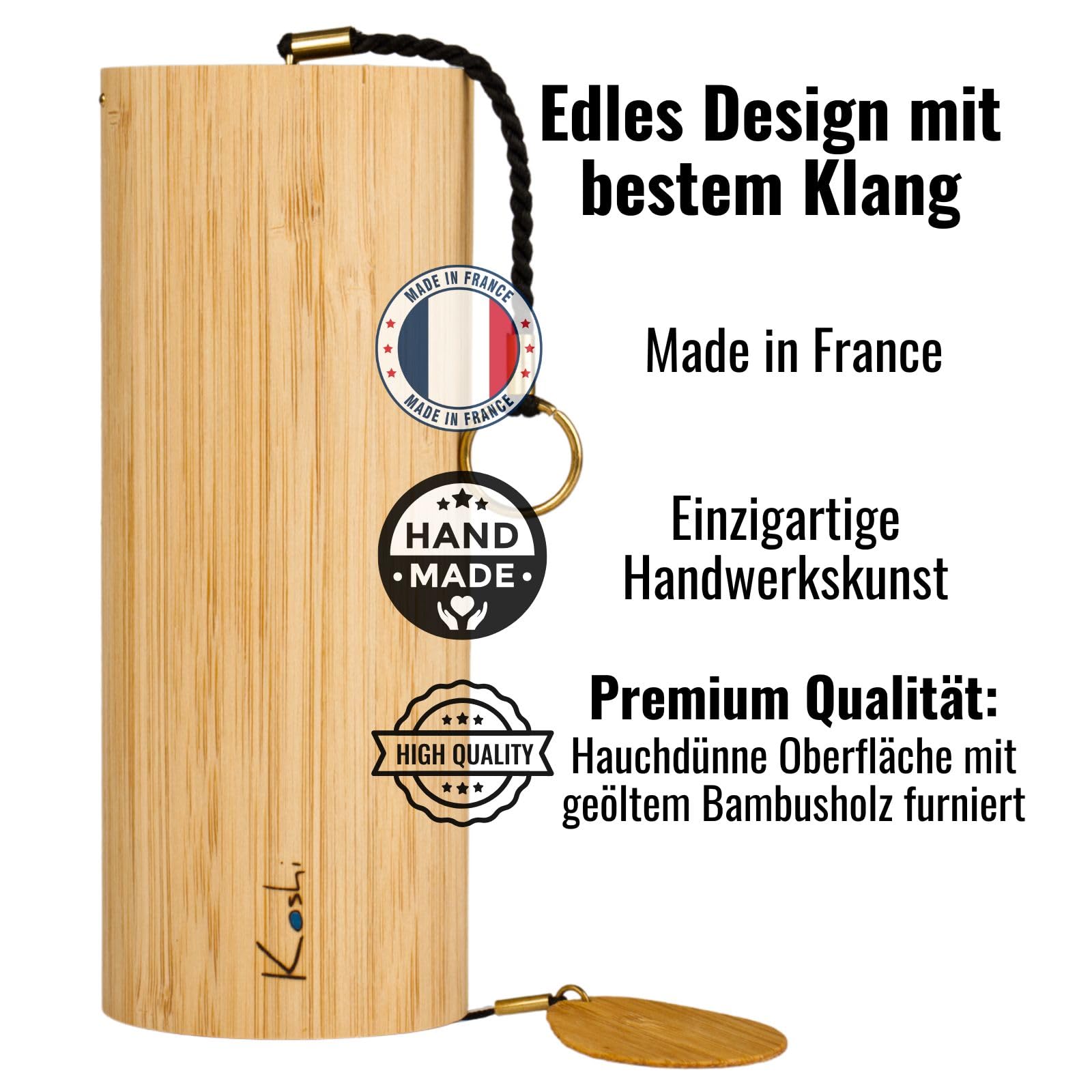 Koshi Klangspiel Wasser - Aqua Windspiel - Wind Chime Bambus - Für Yoga Meditation Garten