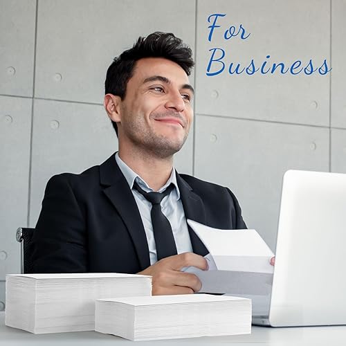 Miniatura 5 de Jutom 500 sobres de papel kraft tamaño carta a granel #10 sobres de seguridad empresarial sellados 4-18 x 9-12 pulgadas, sobres con solapa, sobres