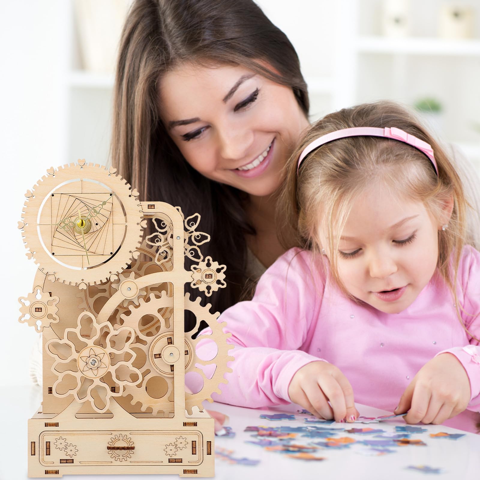 Holz Spieluhr 3D Puzzle Selbstgemacht Stifthalter Braun, 1 Satz