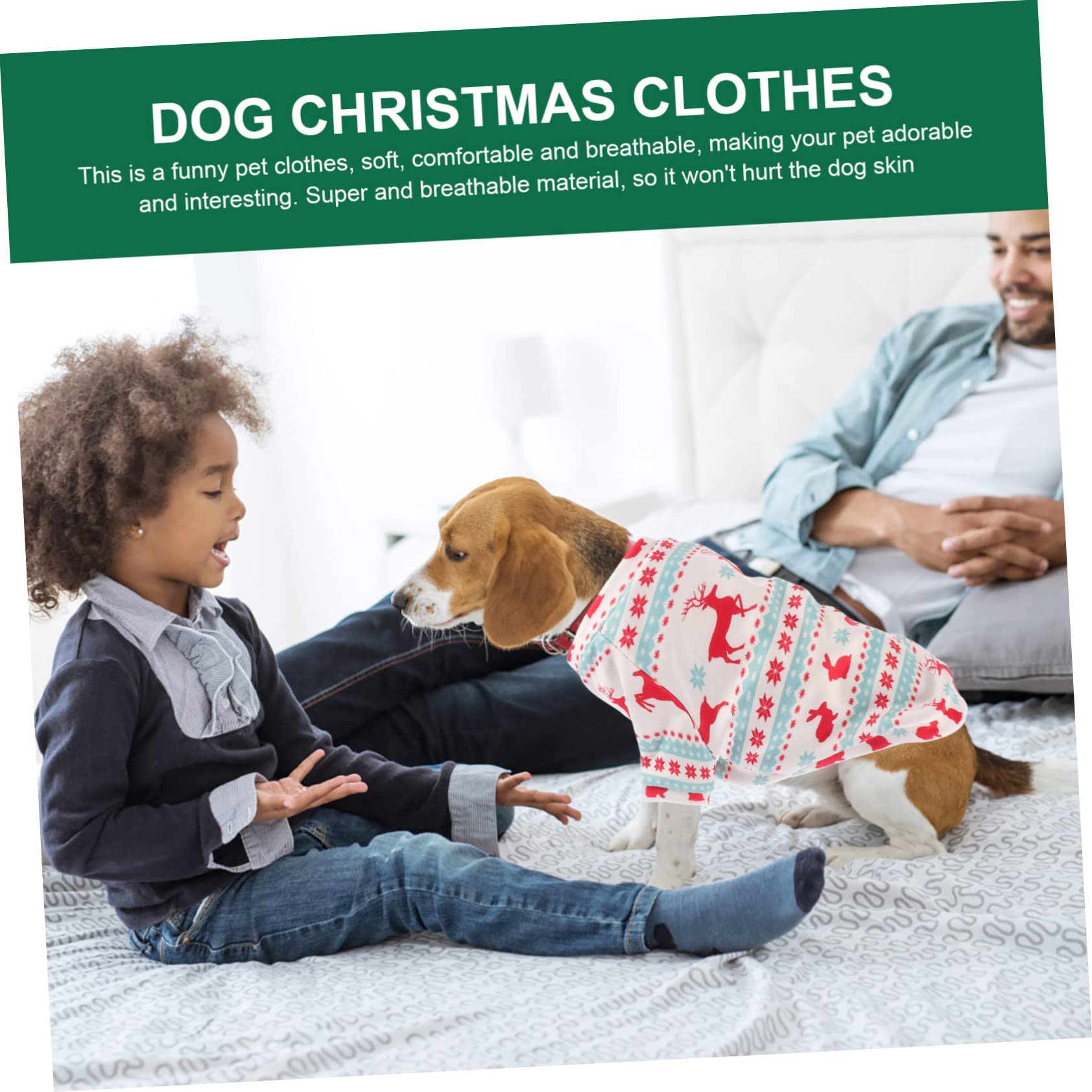HEMOTON 1pezzi Vestito Di Natale Per Cani Abbigliamento Natalizio Per Animali Domestici Costume Per Cani Vestiti Per Animali Domestici Realizzato in Materiale Di Buona Qualità Design Sempl