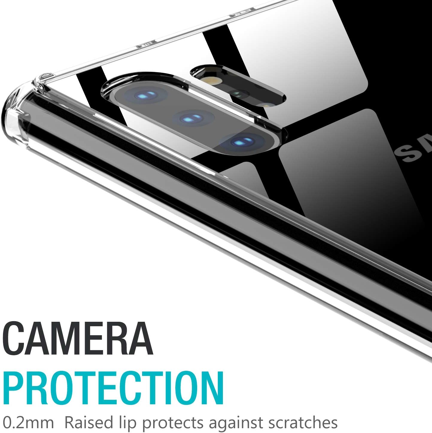 TOZO for Samsung Galaxy Note 10 Plus Case PC + TPU Clear Hard Back Panel Hybrid PC+TPU Protect Cover Shock Absorption Back Bumper for Samsung Galaxy Note 10+ 5G (Clear)